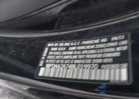 2011 Porsche Panamera 4 z USA, uszkodzony, nr VIN WP0AA2A74BL019970